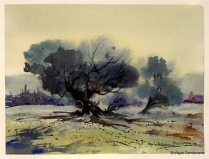 Árboles y poblado