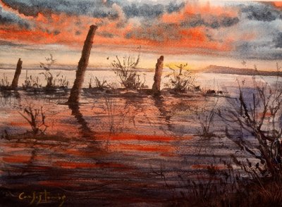 Atardecer en las lagunas